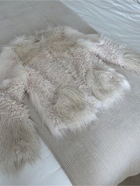 Fuzzy Cream Teddy Jacket, S